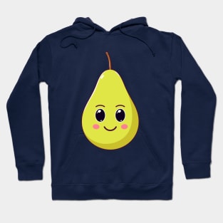 Cute Kawaii Pear, Cartoon Ripe Fruit Hoodie